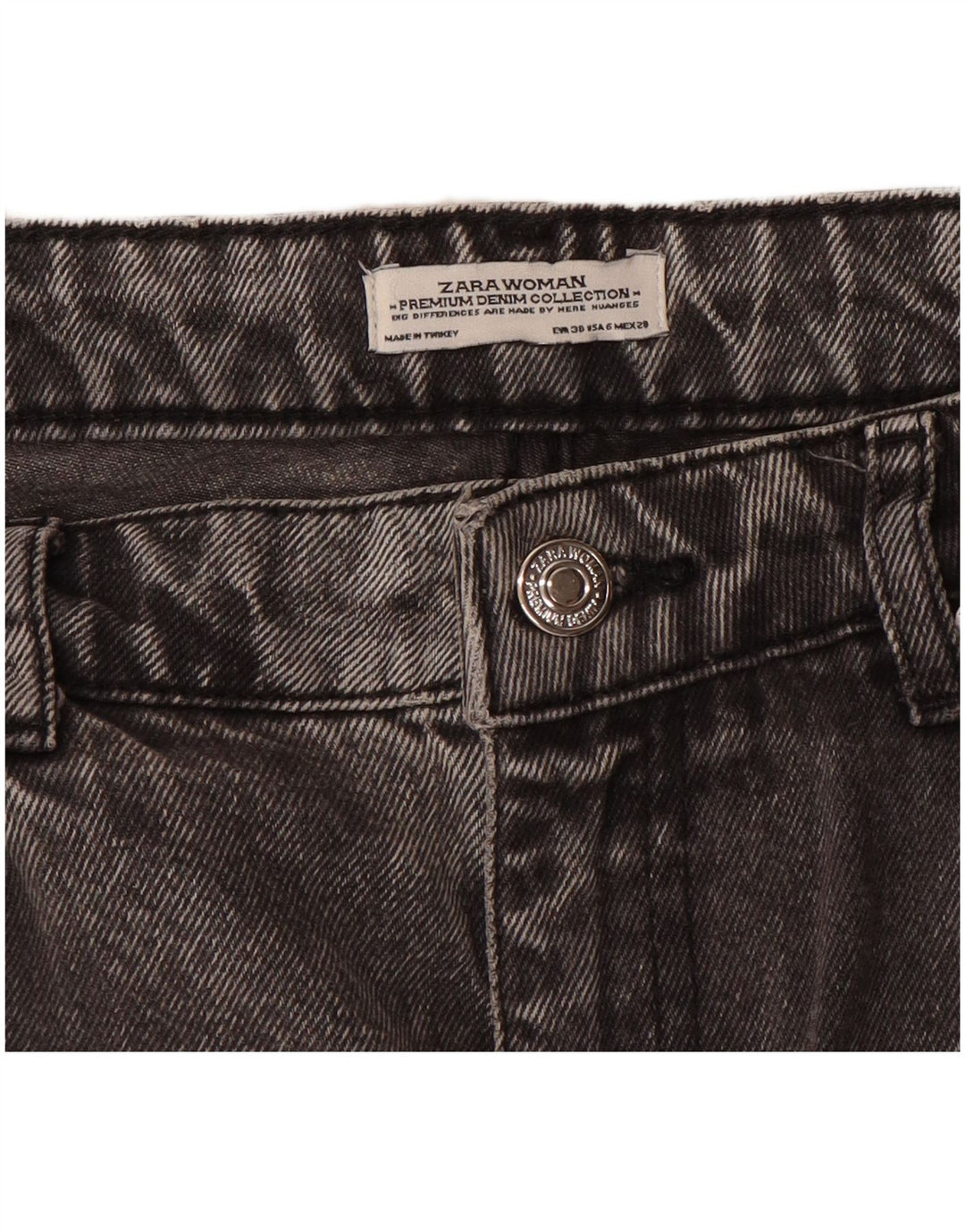 Zara Jeans Cônicos Femininos EU 38 Pequeno W28 L26 Cinza