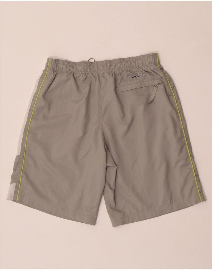 Shorts esportivos masculinos Puma médio cinza colorblock poliéster
