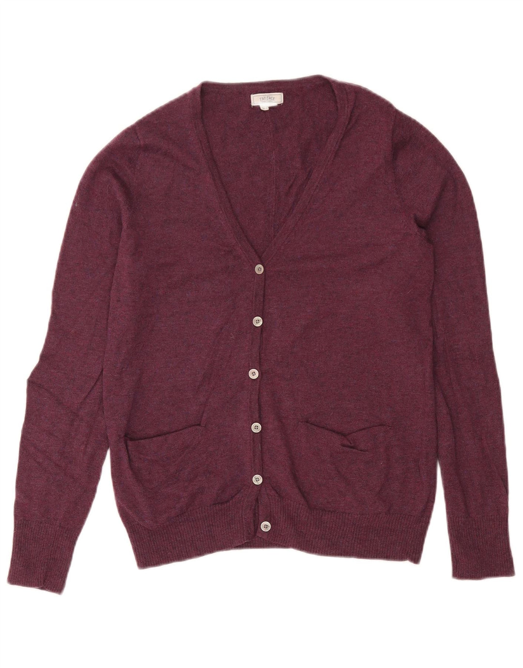 Suéter Cardigan Feminino Fat Face Reino Unido 12 Lã Borgonha Média
