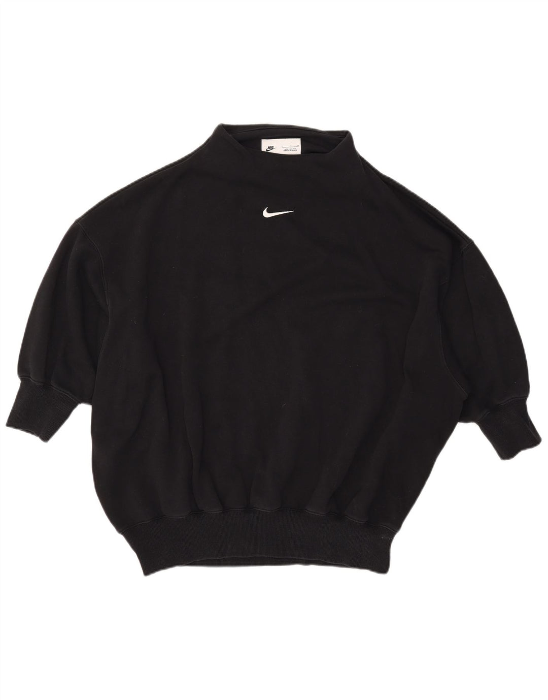 NIKE feminino manga 3/4 oversized moletom jumper UK 10 pequeno preto