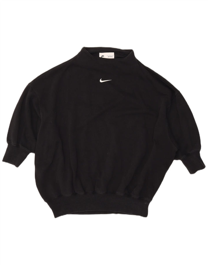 NIKE feminino manga 3/4 oversized moletom jumper UK 10 pequeno preto
