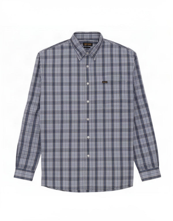 Camisa masculina Wrangler XL azul xadrez algodão