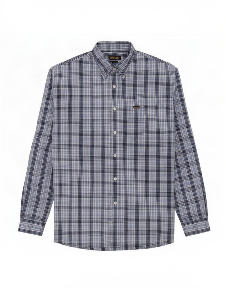 Camisa masculina Wrangler XL azul xadrez algodão