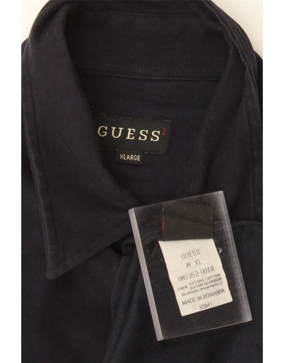 Camisa masculina Guess XL azul marinho algodão