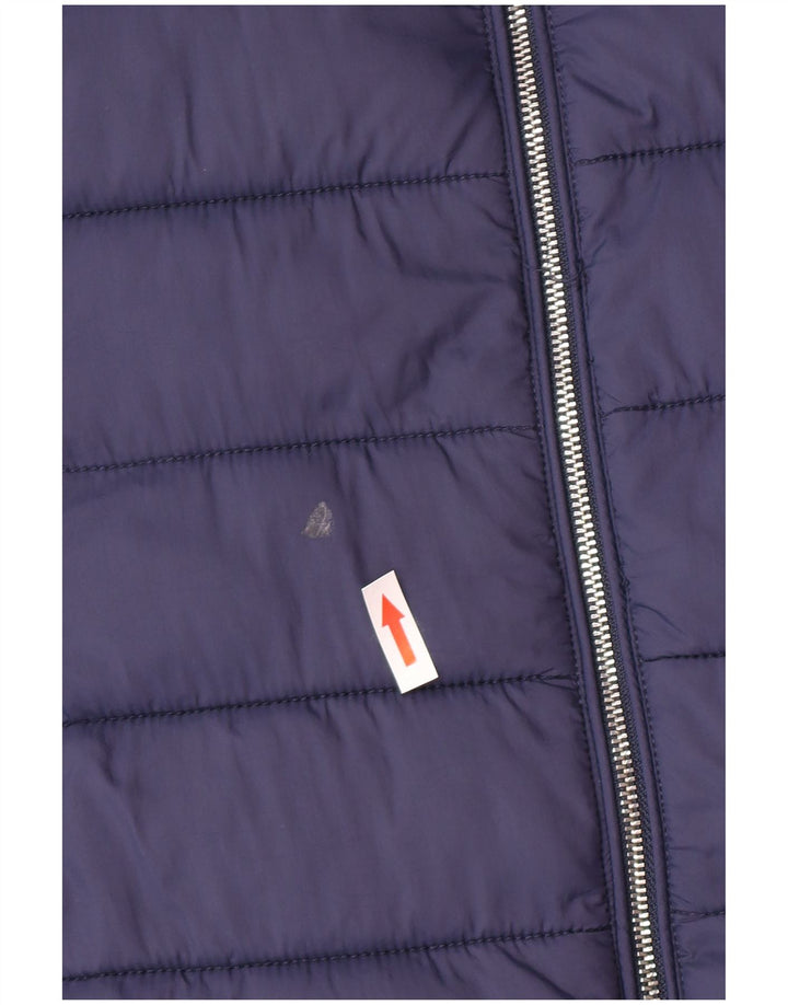 Casaco acolchoado com capuz feminino Tommy Hilfiger Reino Unido 10 pequeno azul marinho poliamida