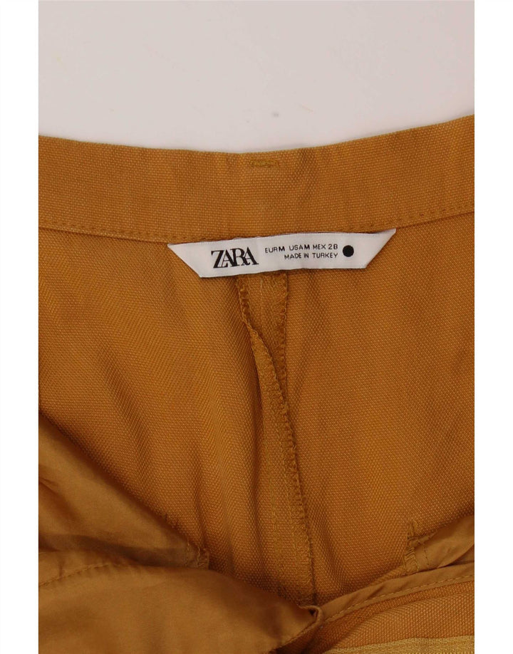 Zara Calça Capri Feminina Pegged Médio W28 L23 Amarelo Lyocell