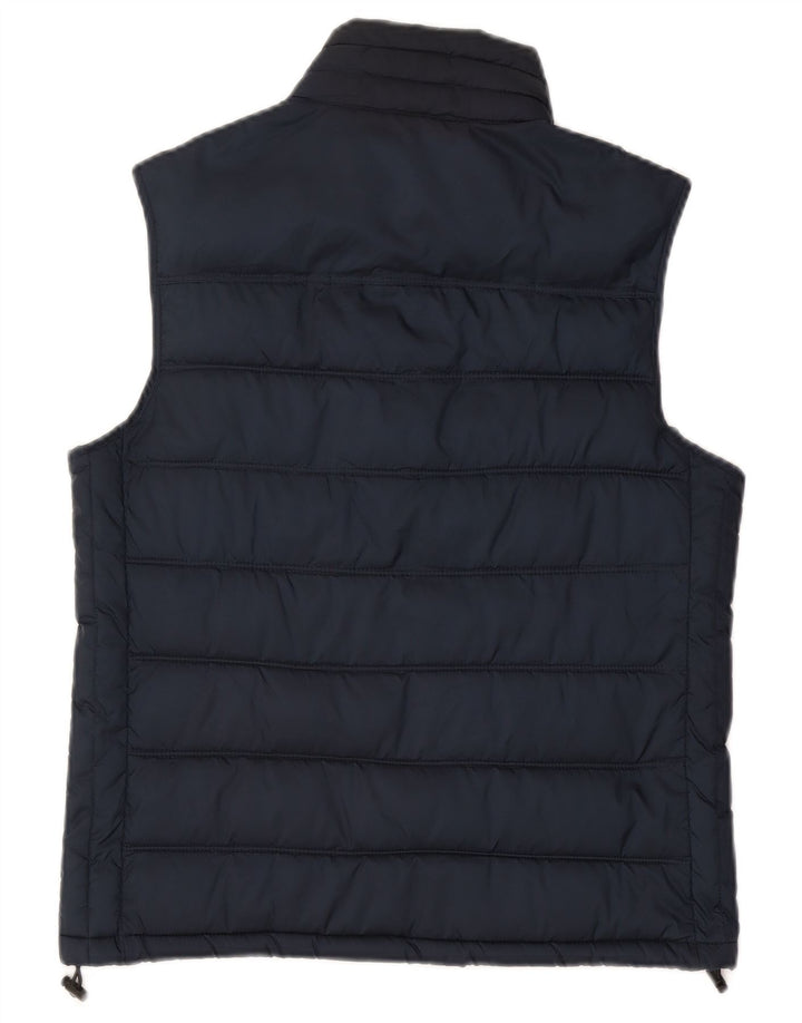 Zara Colete acolchoado masculino UK 38 poliéster azul marinho médio