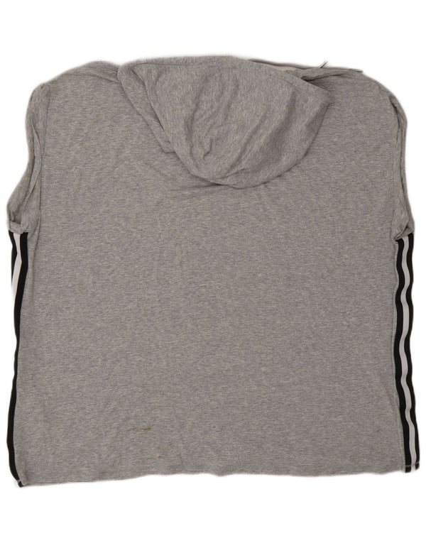 Calvin Klein Womens Stretch Hooded Graphic Vest Top UK 20 2XL Grey Floral