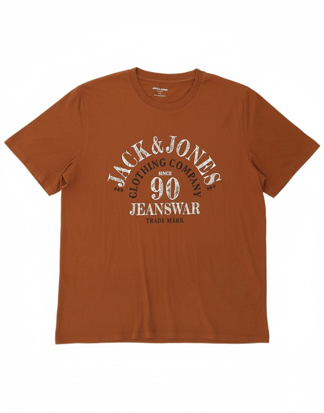 Camiseta gráfica masculina JACK & JONES 2XL algodão marrom