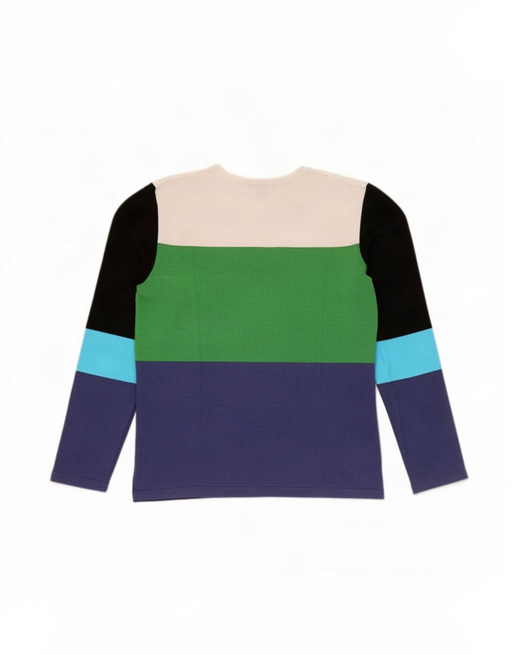 Top feminino Fay de manga comprida UK 14 grande multicolorido colorblock viscose