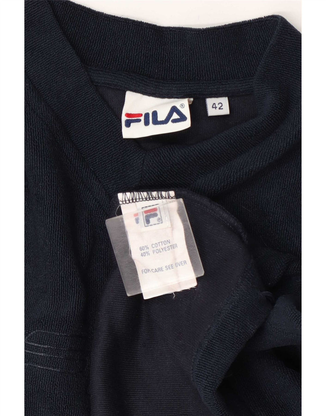 Moletom gráfico feminino Fila Jumper IT 42 algodão azul marinho médio