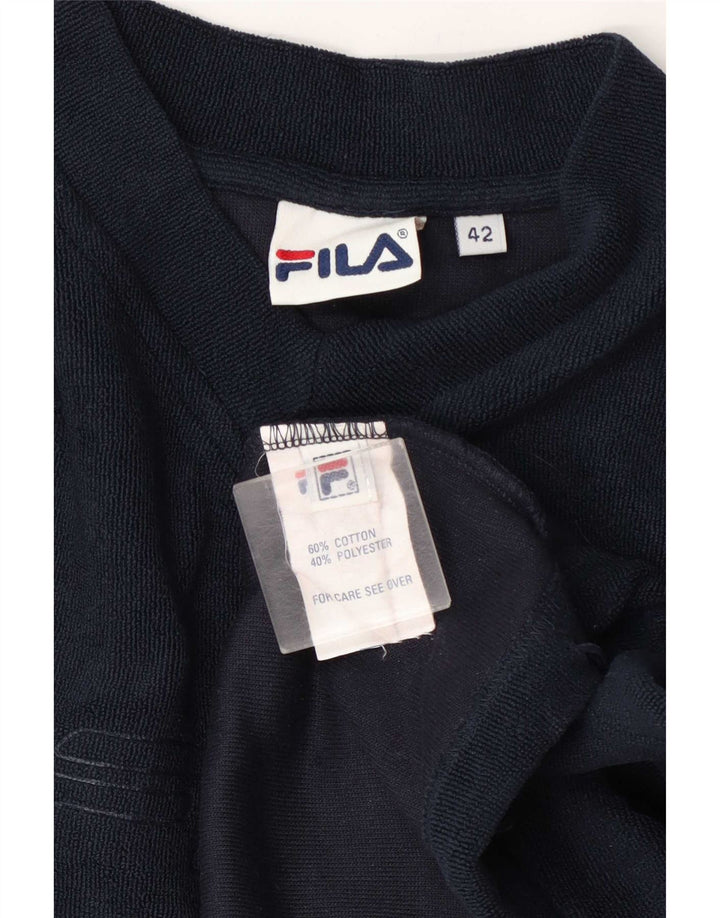Moletom gráfico feminino Fila Jumper IT 42 algodão azul marinho médio