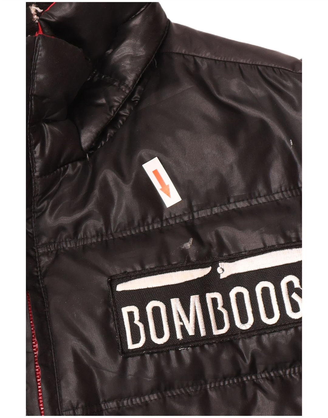 Jaqueta masculina Bomboogie Graphic Graphic acolchoada Reino Unido 42 XL poliéster preto