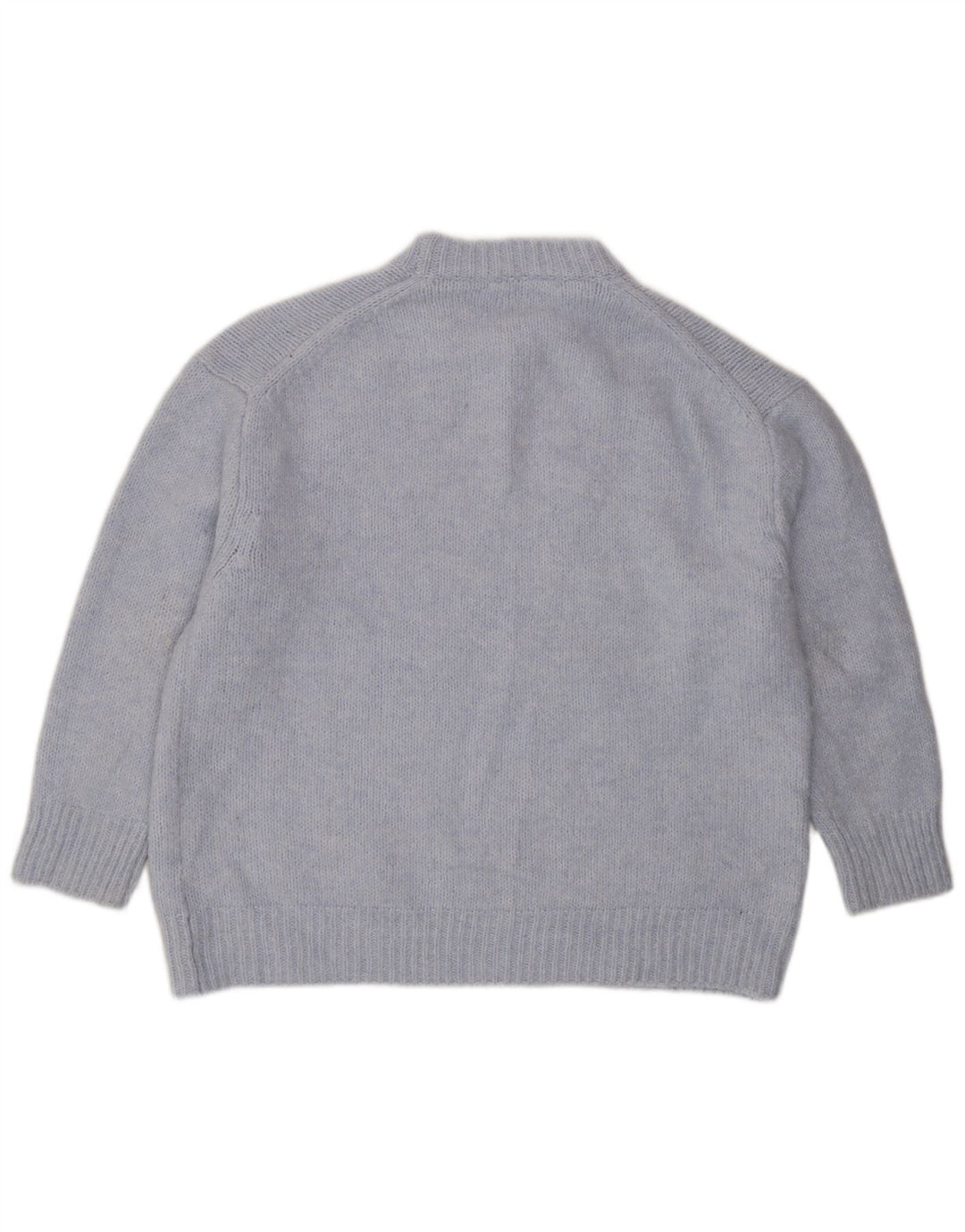 Zara Suéter feminino oversized com gola redonda Reino Unido 16 grande azul