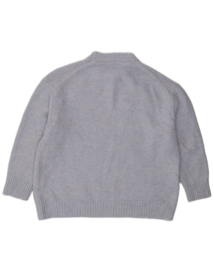 Zara Suéter feminino oversized com gola redonda Reino Unido 16 grande azul