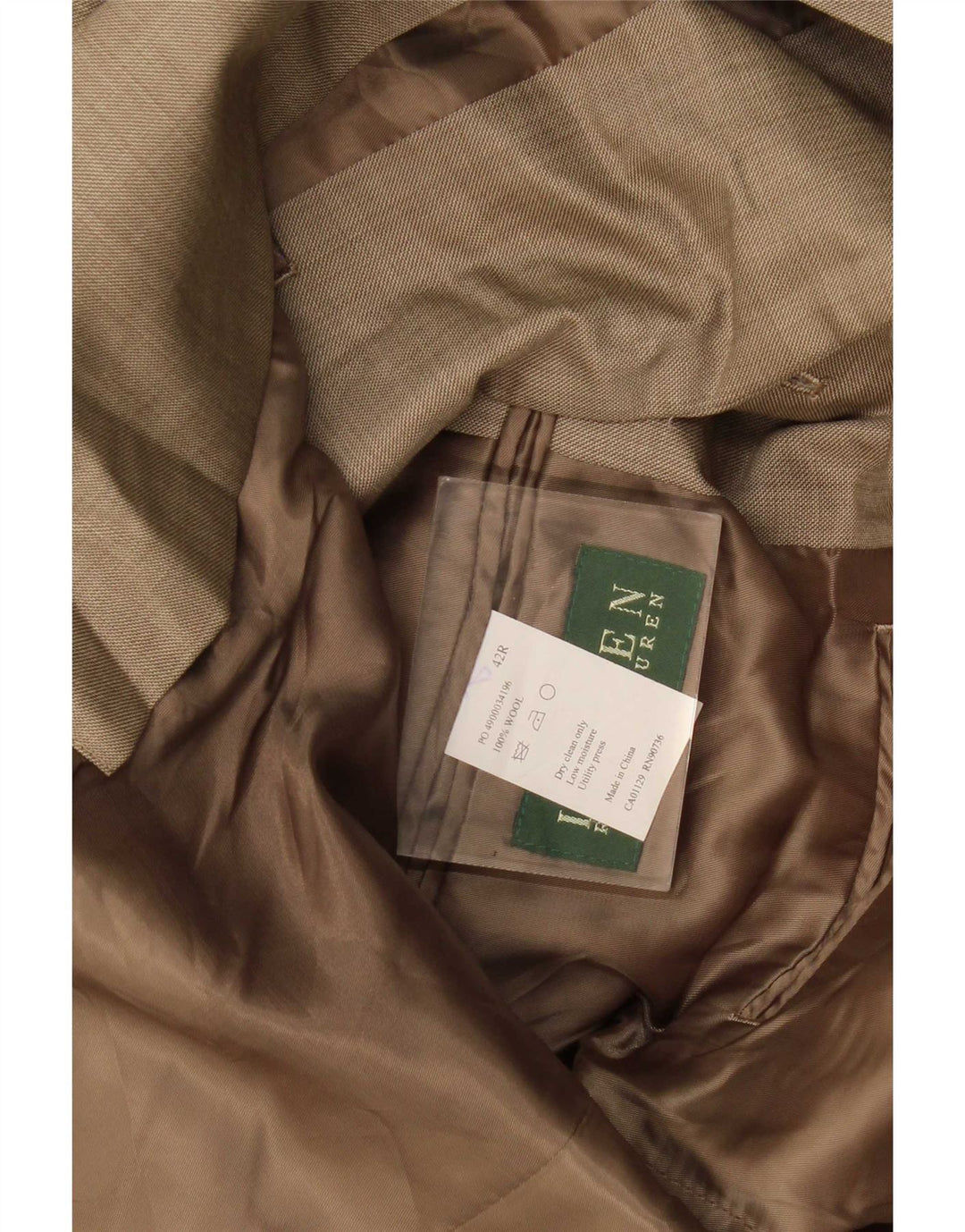 Jaqueta Blazer Masculina Ralph Lauren com 2 Botões UK 42 Lã Bege Grande