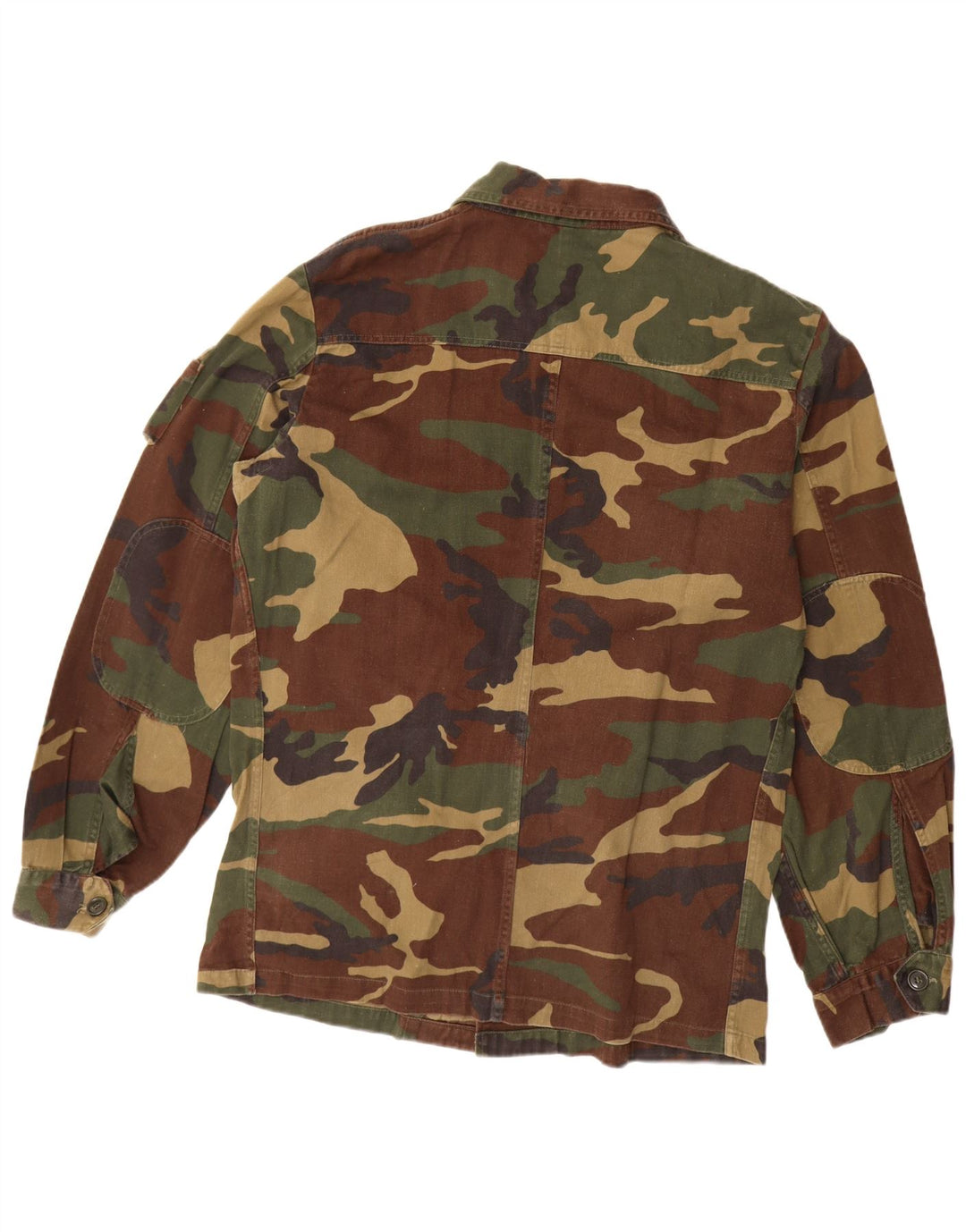 Camisa militar masculina VINTAGE grande camuflagem cáqui