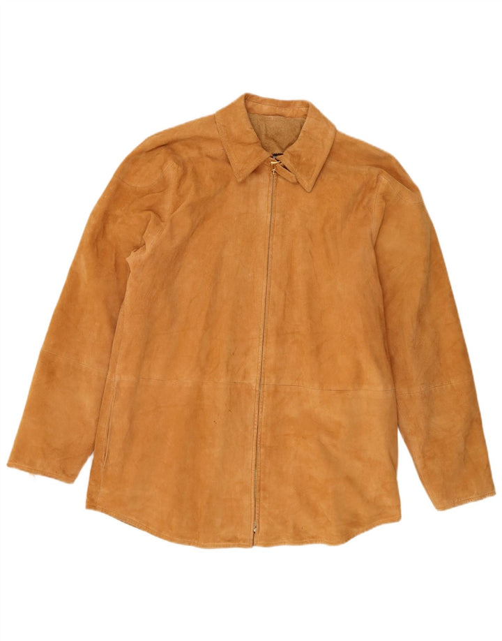 Escada Womens Suede Jacket UK 14 Medium Brown Leather