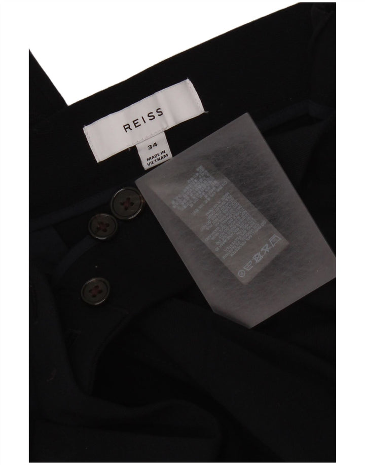 Calça Chino Reta Feminina Reiss W34 L30 Azul Marinho Poliéster