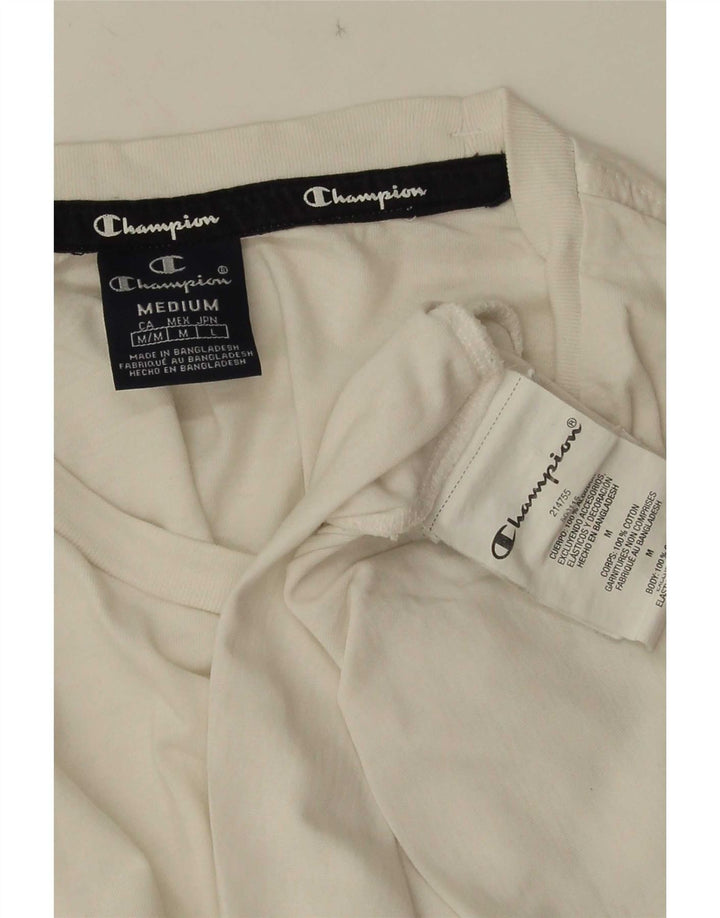 Camiseta masculina Champion de algodão branco médio