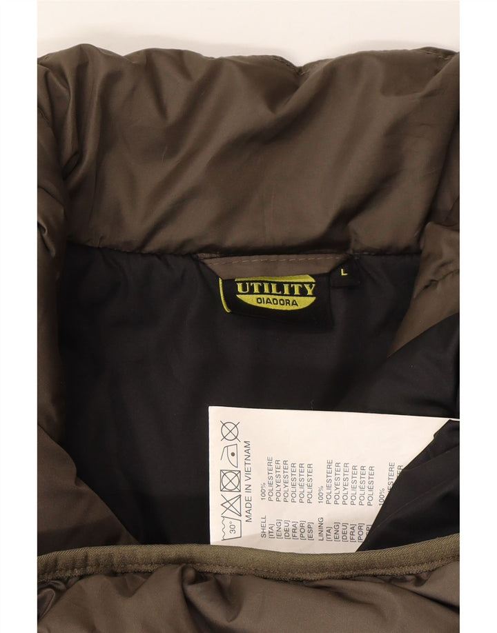 DIADORA Mens Colete Acolchoado UK 40 Grande Poliéster Marrom