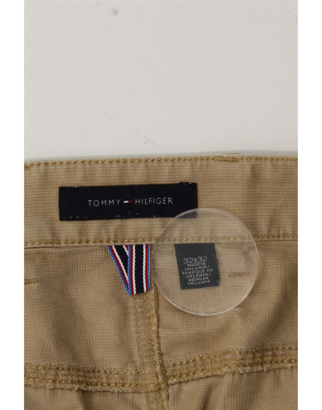 Calça casual masculina TOMMY HILFIGER W32 L32 algodão bege