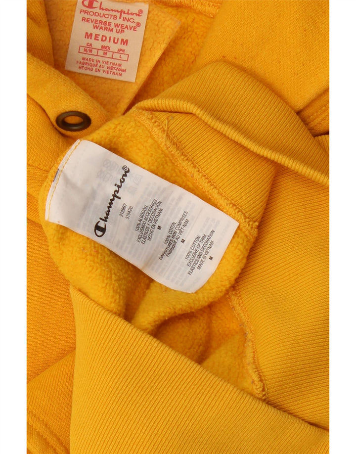 Jumper masculino Champion Reverse Weave com capuz de algodão amarelo médio