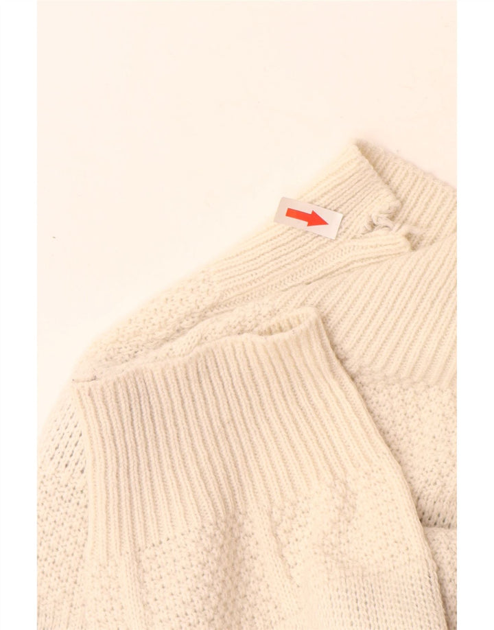 Suéter vintage masculino com gola redonda XL branco Argyle/Diamante