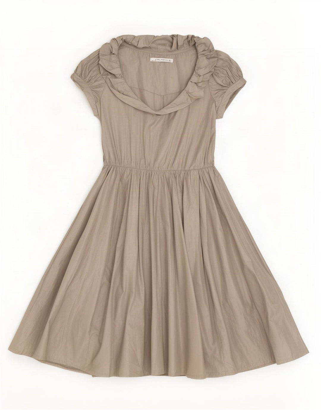 Vestido feminino Zara A-Line UK 12 poliéster cinza médio