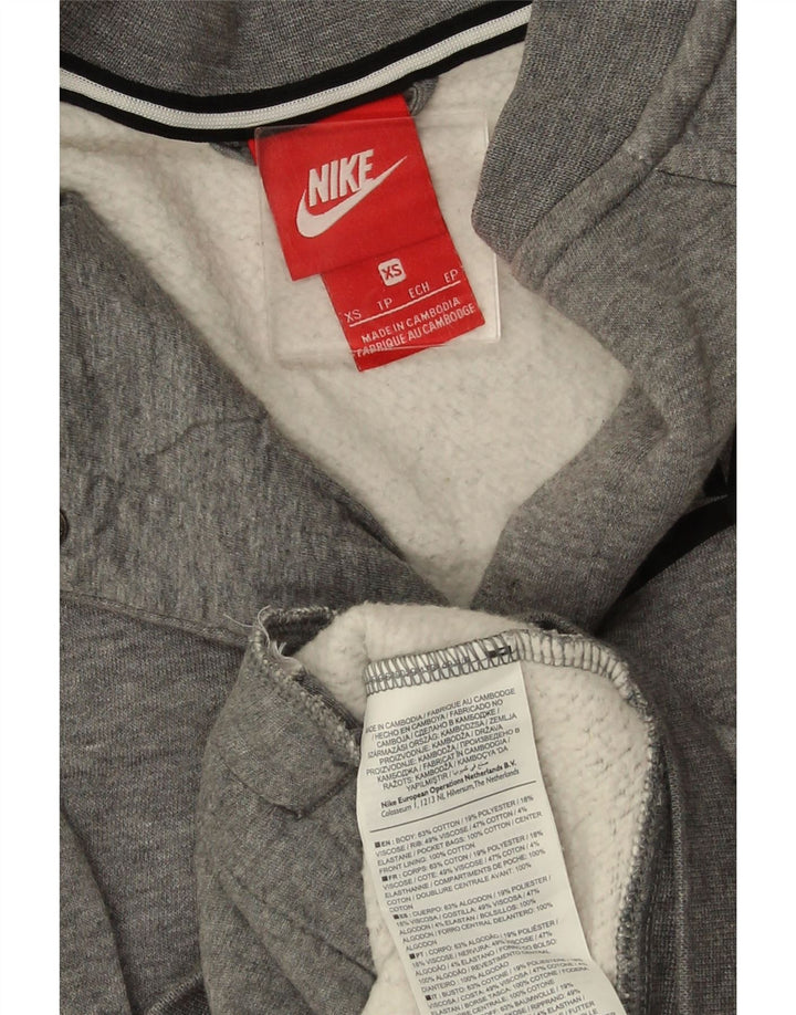 Nike Womens Tracksuit Top Jacket UK 6 XS Cinza Algodão