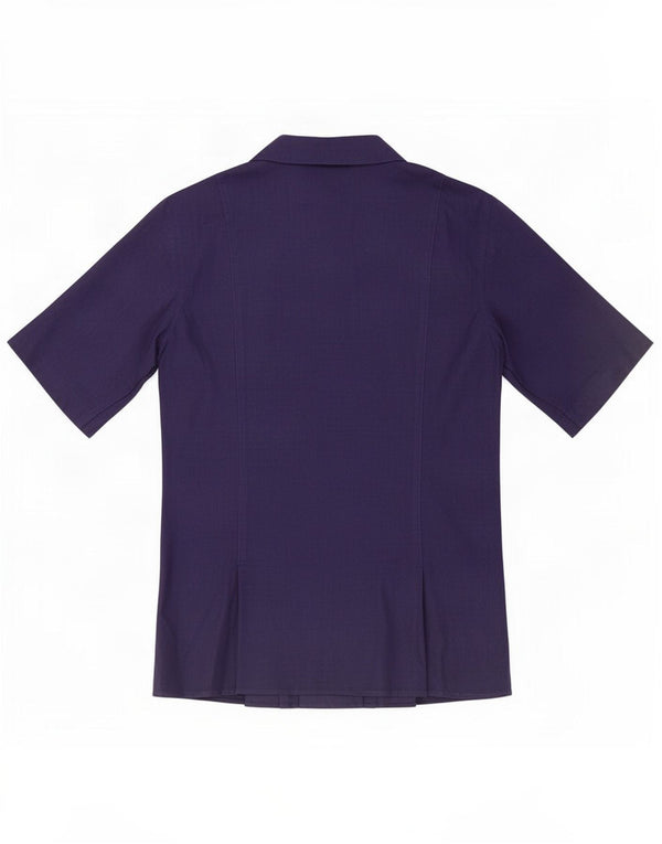 Max Mara camisa feminina de manga curta para fim de semana Reino Unido 10 pequena azul marinho