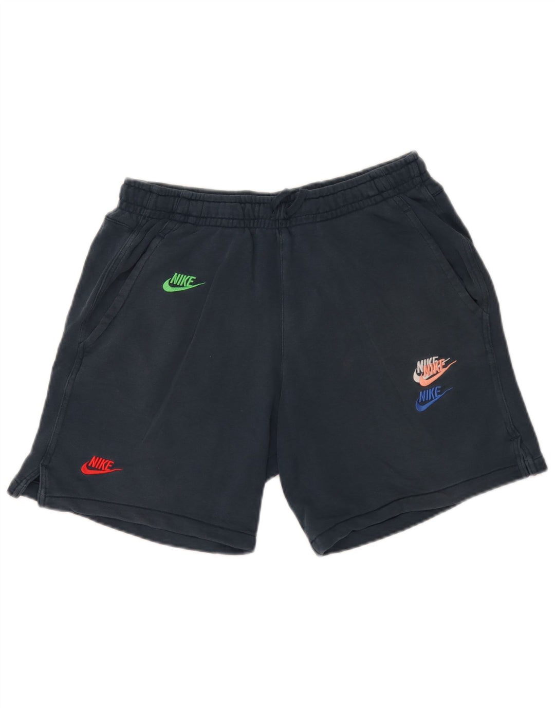 Shorts esportivos gráficos masculinos Nike médio azul marinho algodão