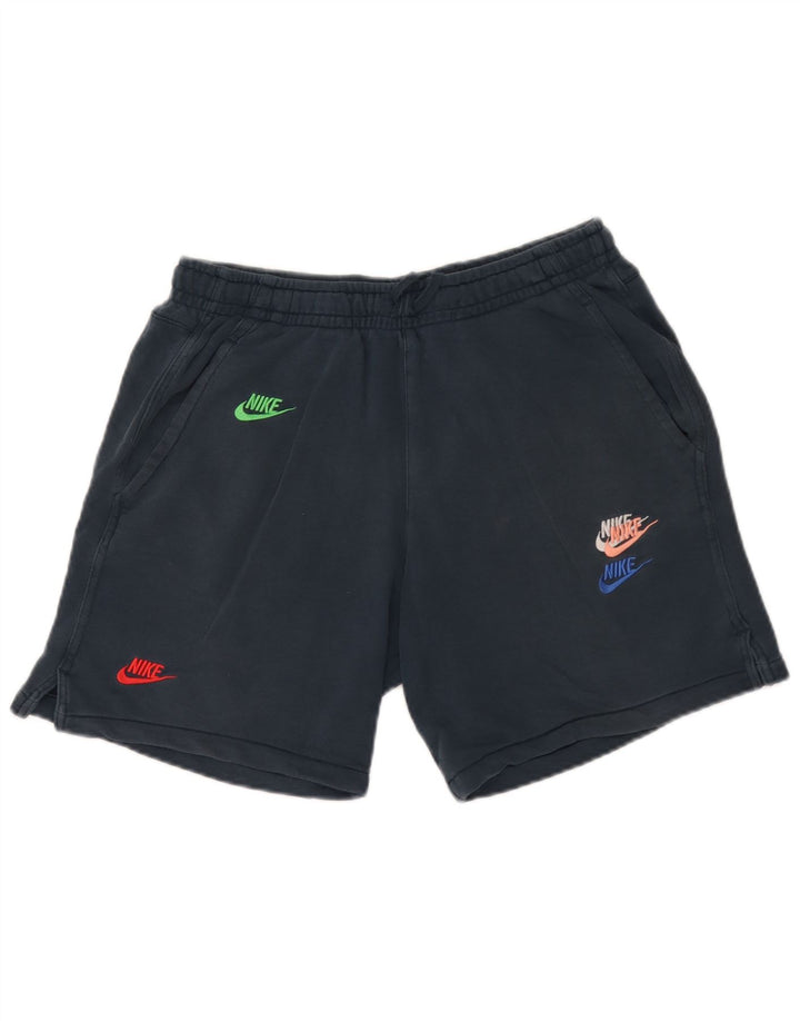 Shorts esportivos gráficos masculinos Nike médio azul marinho algodão