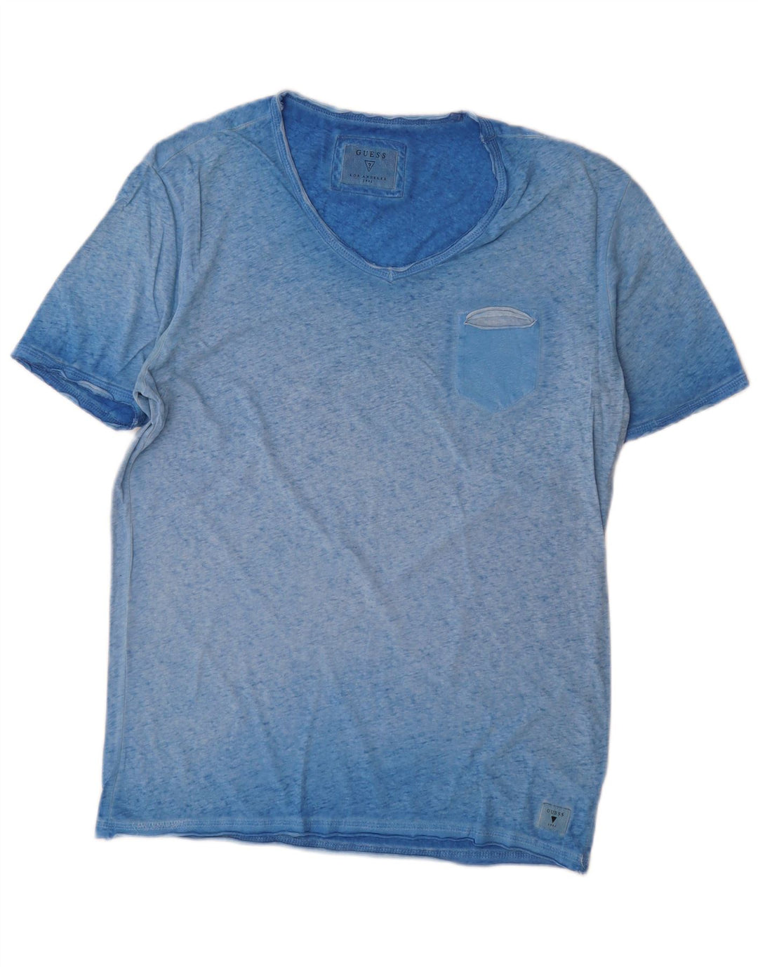 Camiseta masculina Guess grande azul manchada