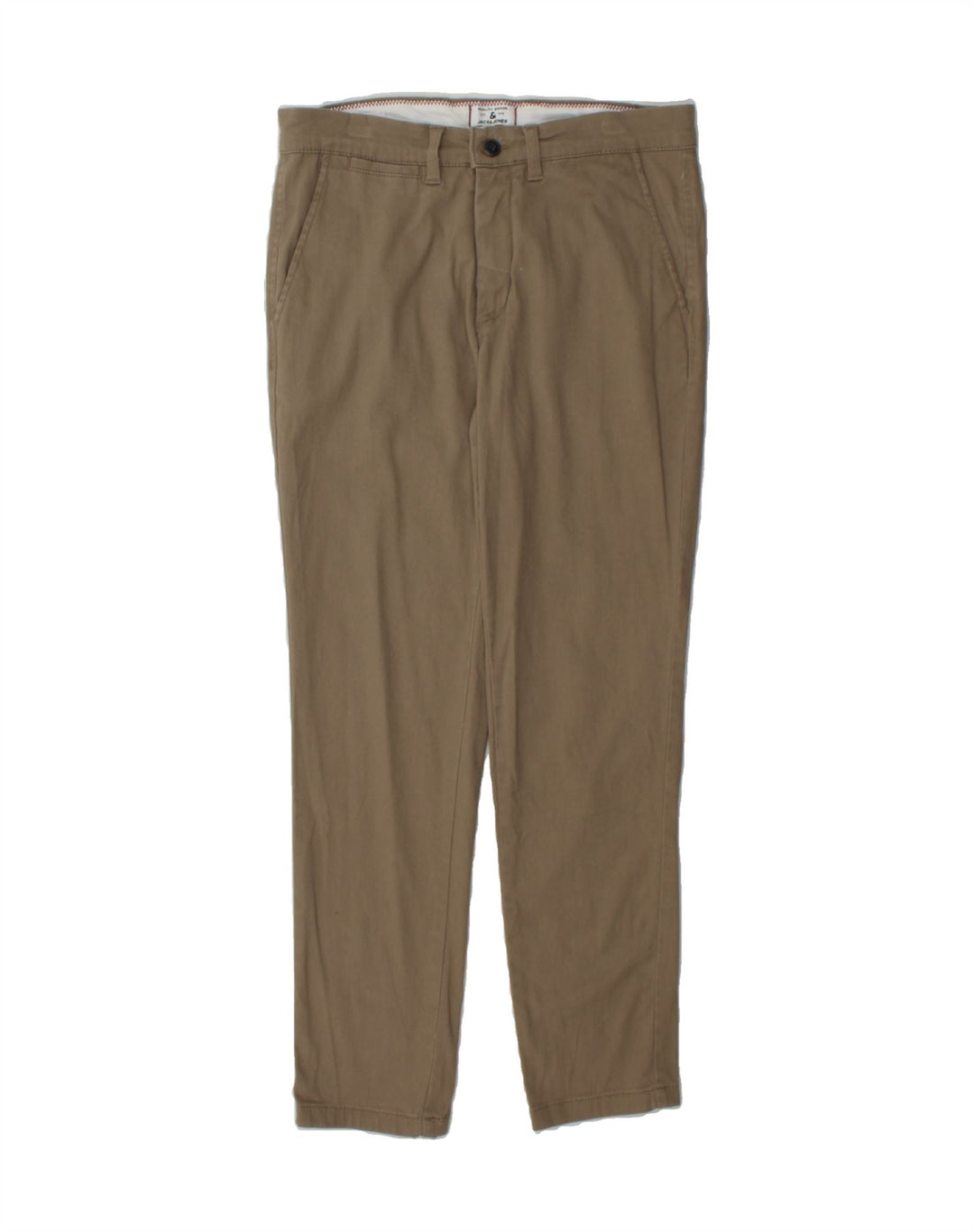 JACK & JONES Mens Slim Chino Trousers W31 L30 Brown Cotton Vintage Jack & Jones and Second-Hand Jack & Jones from Messina Hembry 