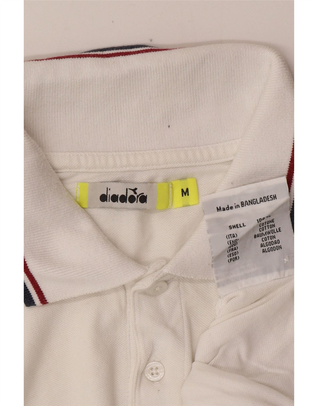 Camisa polo masculina DIADORA algodão branco médio