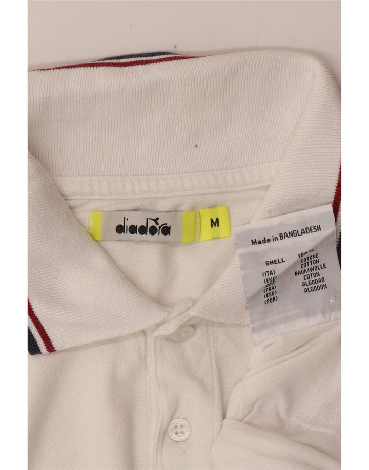 Camisa polo masculina DIADORA algodão branco médio