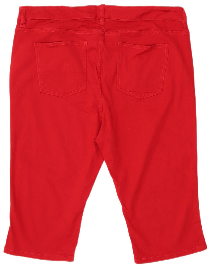Bermuda feminina CHAPS US 18 2XL W38 algodão vermelho