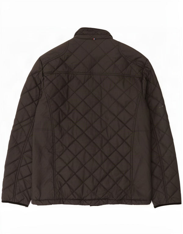 US Polo Assn. Jaqueta acolchoada masculina UK 38 algodão preto médio
