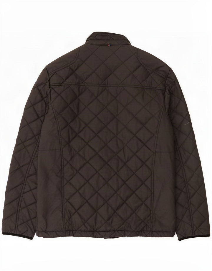 US Polo Assn. Jaqueta acolchoada masculina UK 38 algodão preto médio