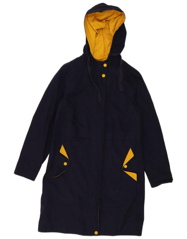 Jaqueta Parka feminina Boden com capuz Reino Unido 8 poliéster colorblock azul marinho pequeno
