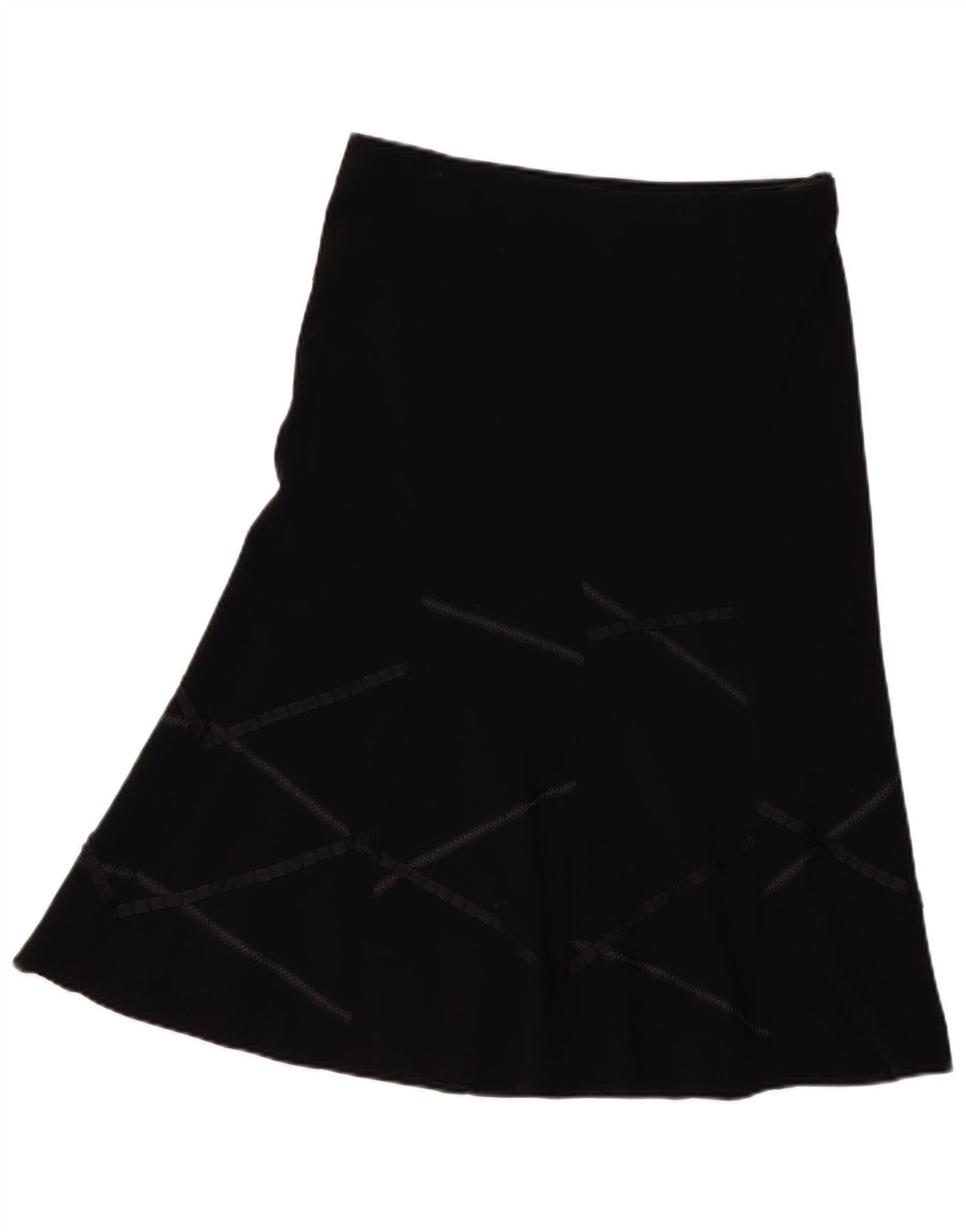 Saia feminina Marks & Spencer A-Line UK 12 Médio W34 Preto Geométrico