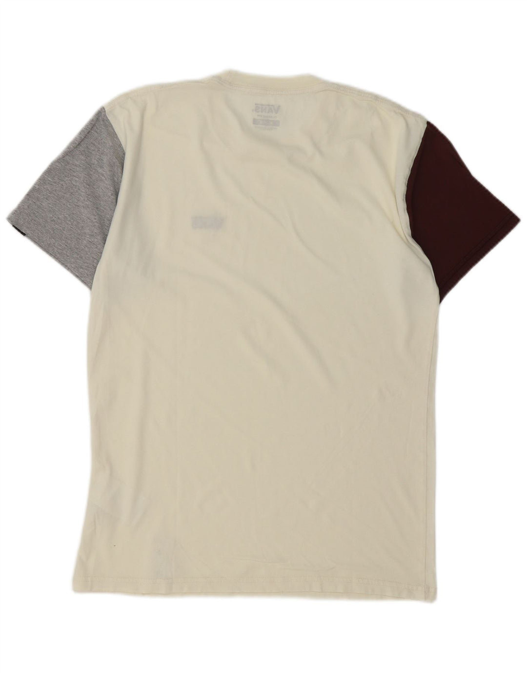Camiseta masculina VANS Classic Fit Top médio off white algodão colorblock