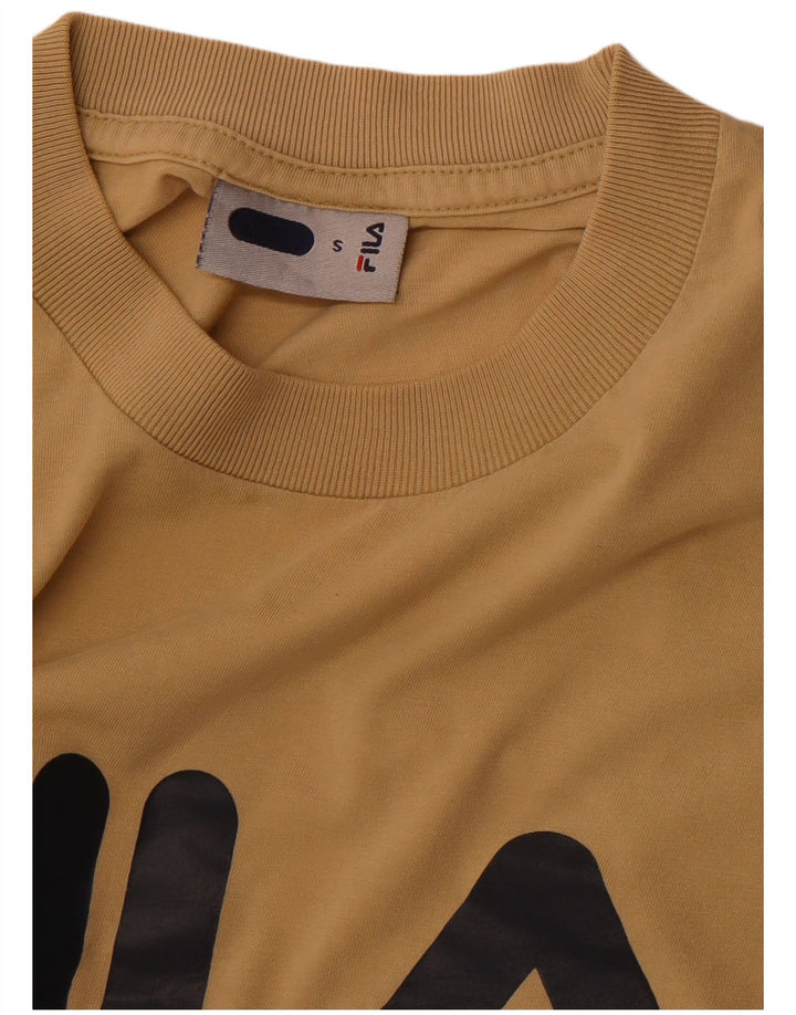 Camiseta masculina gráfica FILA Top pequeno bege