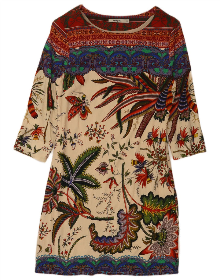 DESIGUAL Vestido feminino gráfico Shift EU 36 pequeno floral multicolorido
