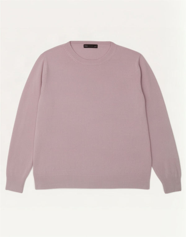 Suéter feminino Marks & Spencer com gola canoa Reino Unido 18 XL roxo acrílico
