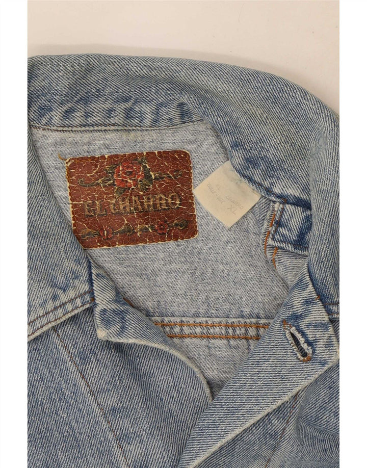 Jaqueta jeans feminina El Charro de grandes dimensões Reino Unido 18 XL azul algodão