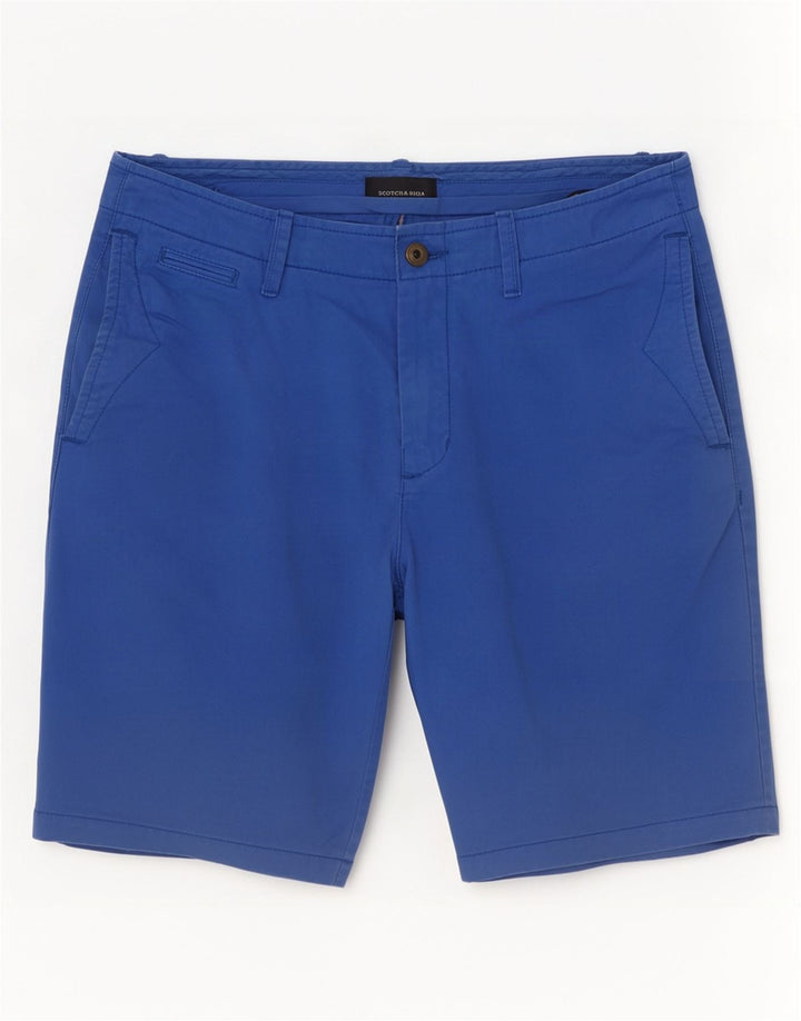 Scotch & Soda Mens Chino Shorts W30 Algodão Azul Médio