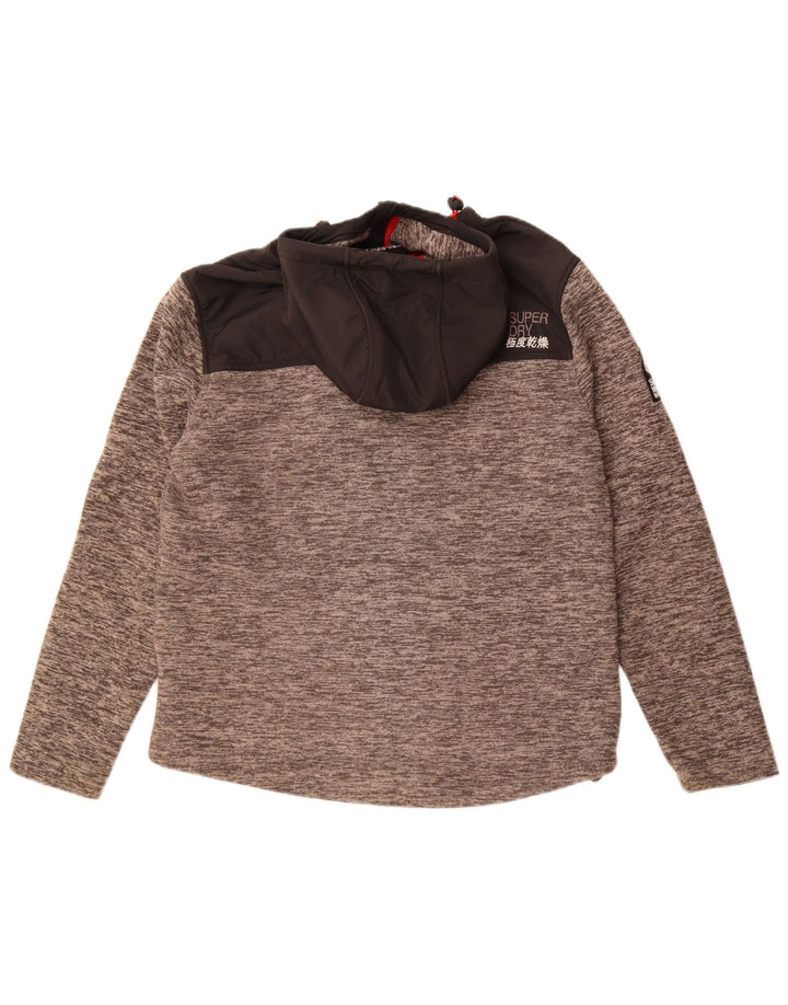 Suéter masculino Superdry com capuz e zíper 2XL cinza Colourblock poliéster