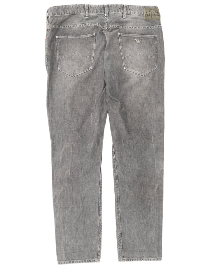 Armani Mens Slim Jeans W36 L32 Cinza Algodão